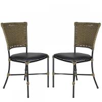 Jogo Com 2 Cadeiras Gramado Fibra Sintética Pequi Com Preto - 1