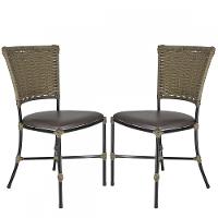 Jogo Com 2 Cadeiras Fibra Sintética Pequi Com Marrom - 1