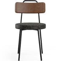 Kit 06 Cadeiras Estofada Para Sala De Jantar Barcelona L02 Couríssimo Marrom Linho Chumbo - Lyam