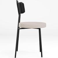 Kit 08 Cadeiras Decorativa Estofada Sala De Jantar Barcelona L02 Couríssimo Preto Linho Bege - Lyam - 3