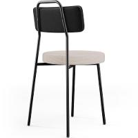 Kit 08 Cadeiras Decorativa Estofada Sala De Jantar Barcelona L02 Couríssimo Preto Linho Bege - Lyam