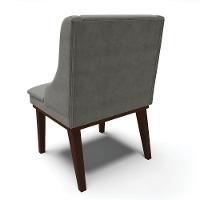 Kit 08 Cadeiras De Jantar Base Madeira Tabaco Grafite - 5