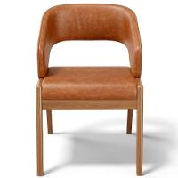 Kit 06 Cadeiras De Jantar E Estar Living Estofada Lince L02 Couríssimo Camel - Lyam Decor - 8