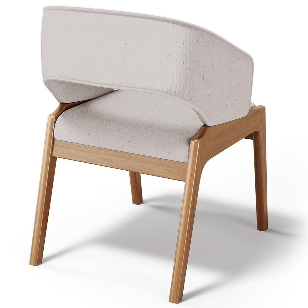 Kit 06 Cadeiras De Jantar E Estar Living Estofada Lince L02 Linho Bege - Lyam Decor - 5