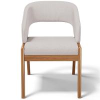 Kit 06 Cadeiras De Jantar E Estar Living Estofada Lince L02 Linho Bege - Lyam Decor - 2