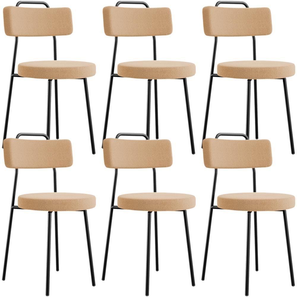 Kit 06 Cadeiras Decorativas Estofada Para Sala De Jantar Barcelona L02 Bouclê Mostarda - Lyam Decor - 1