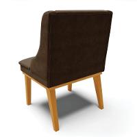 Kit 06 Cadeiras De Jantar Base Madeira Castanho Marrom - 5