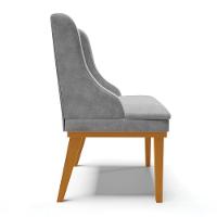 Kit 08 Cadeiras De Jantar Base Madeira Castanho Cinza - 6