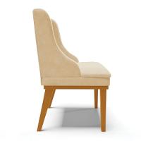 Kit 02 Cadeiras De Jantar Base Madeira Castanho Bege - 11