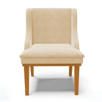 Kit 02 Cadeiras De Jantar Base Madeira Castanho Bege - 13