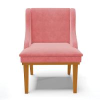 Cadeira De Jantar Liz Suede Base Fixa Madeira Castanho Rose - 7