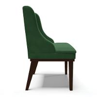 Kit 06 Cadeiras Liz Veludo Verde Base Fixa Madeira Marrom - - 11