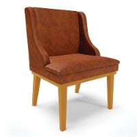 Cadeira Liz Corano Base Fixa Madeira Castanho - Cor Nozes - 1