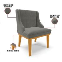 Kit 10 Cadeiras De Jantar Base Madeira Castanho Grafite