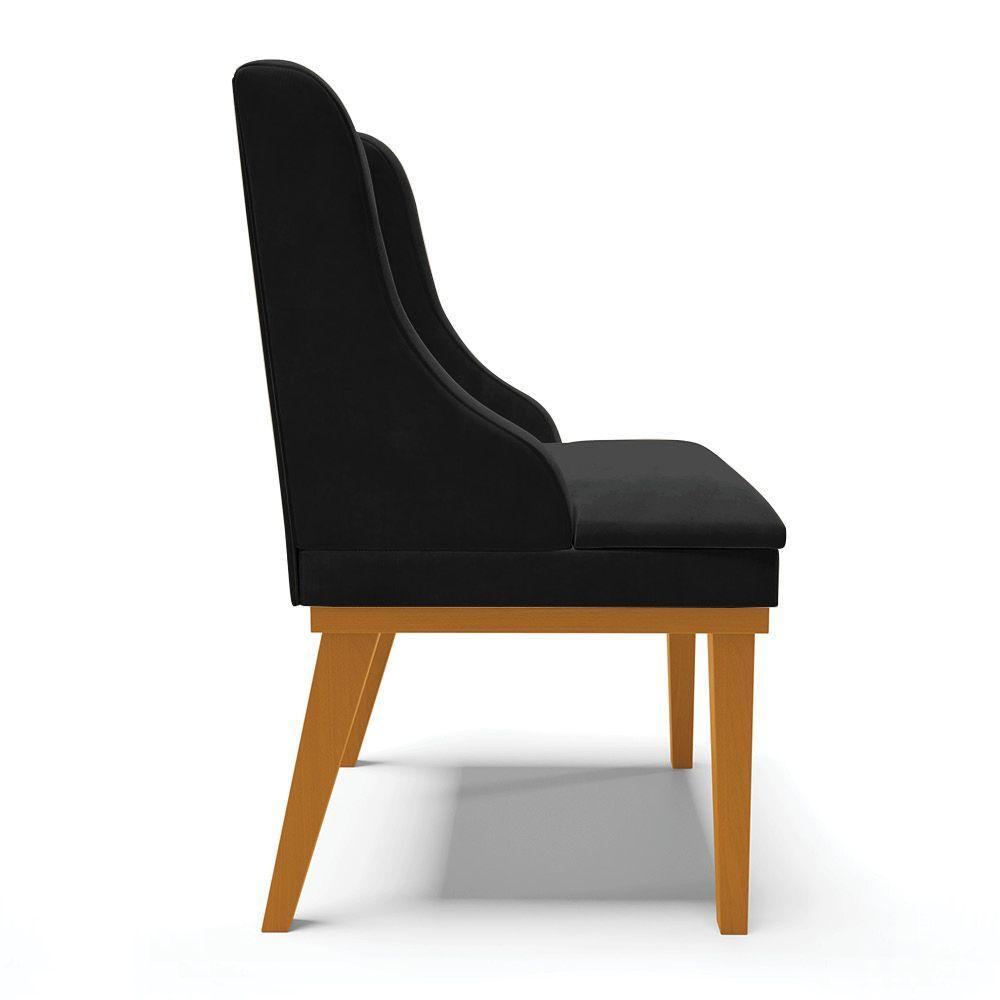 Kit 10 Cadeiras De Jantar Base Madeira Castanho Preto - 6