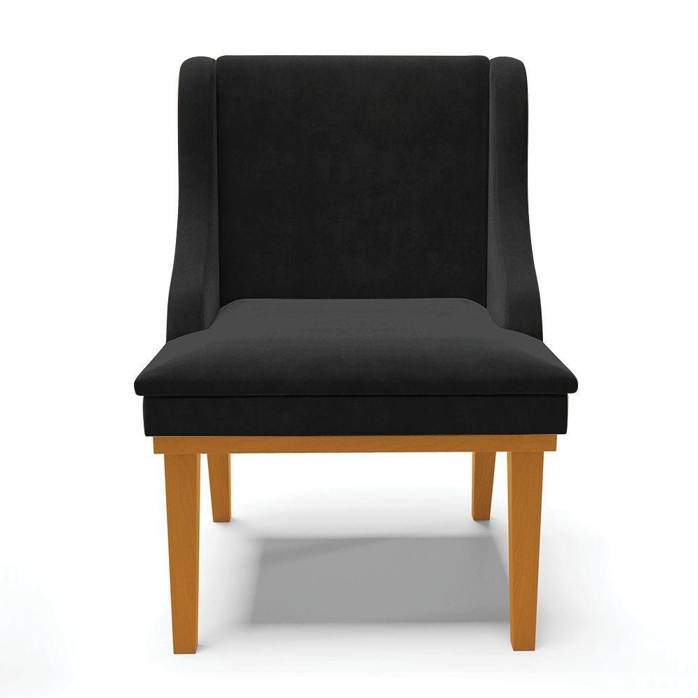 Kit 10 Cadeiras De Jantar Base Madeira Castanho Preto - 7