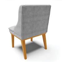 Kit 10 Cadeiras De Jantar Base Madeira Castanho Cinza - 5