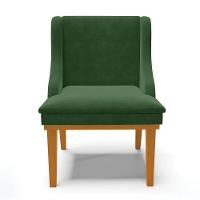 Kit 06 Cadeiras De Jantar Base Madeira Castanho Verde - 7