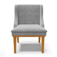 Kit 02 Cadeiras De Jantar Base Madeira Castanho Cinza - 7