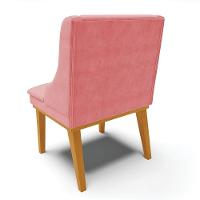 Kit 02 Cadeiras De Jantar Base Madeira Castanho Rose - 5
