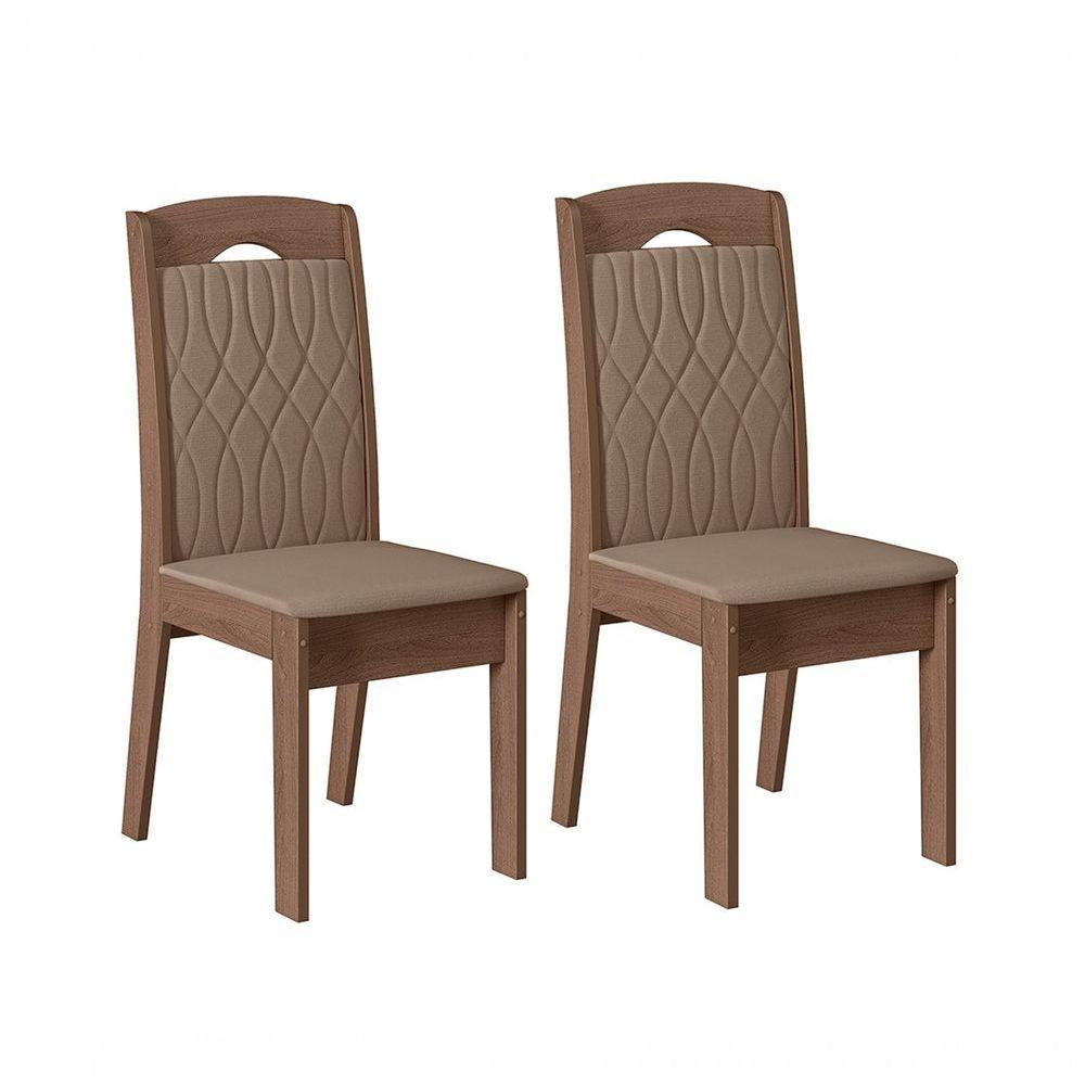 Conjunto Com 02 Cadeiras De Jantar Bélgica Amêndoa 73B - 1