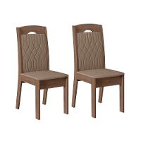 Conjunto Com 02 Cadeiras De Jantar Bélgica Amêndoa 73B - 1