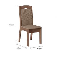 Conjunto Com 02 Cadeiras De Jantar Bélgica Amêndoa 73B - 2