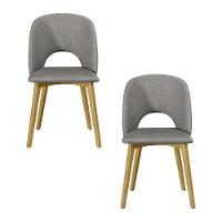 Kit 2 Cadeiras Madeira Maciça Hadassa Linho Cinza/freijó - 1