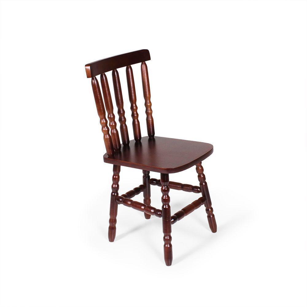 Cadeira De Jantar Em Madeira Maciça Assento Reto Mônaco - 1