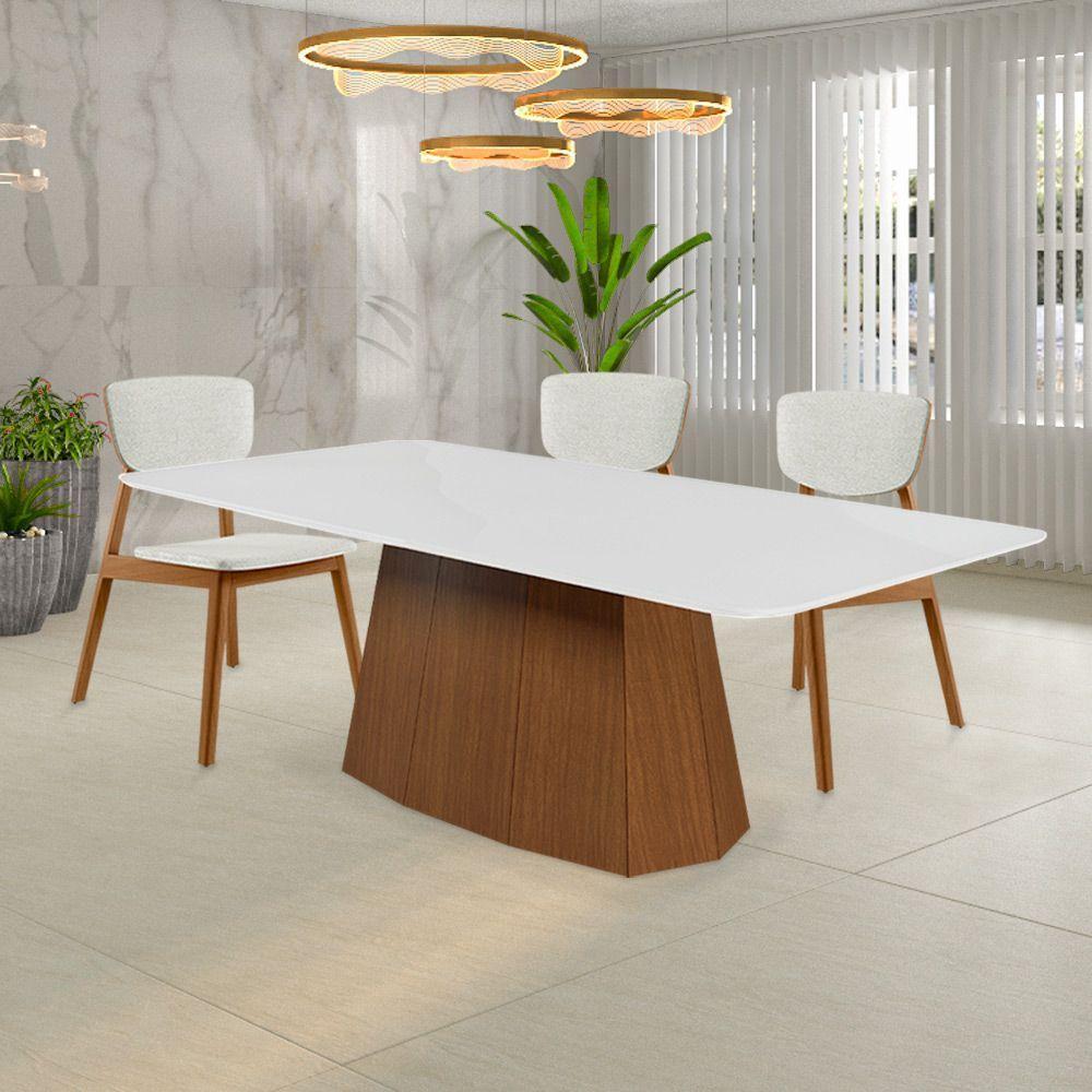 Kit 2 Cadeiras Madeira Maciça Lang Linho Off White/mel - 4