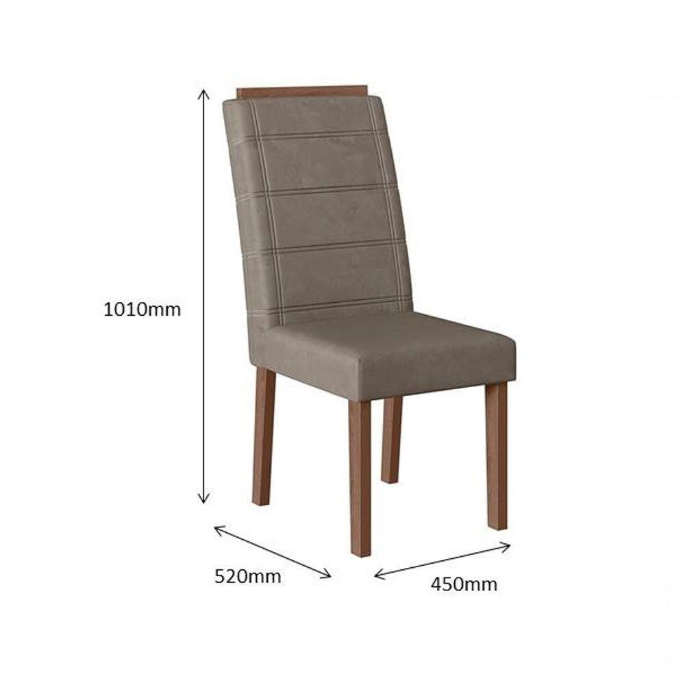 Conjunto Com 02 Cadeiras De Jantar Suíça Amêndoa 01A - 4
