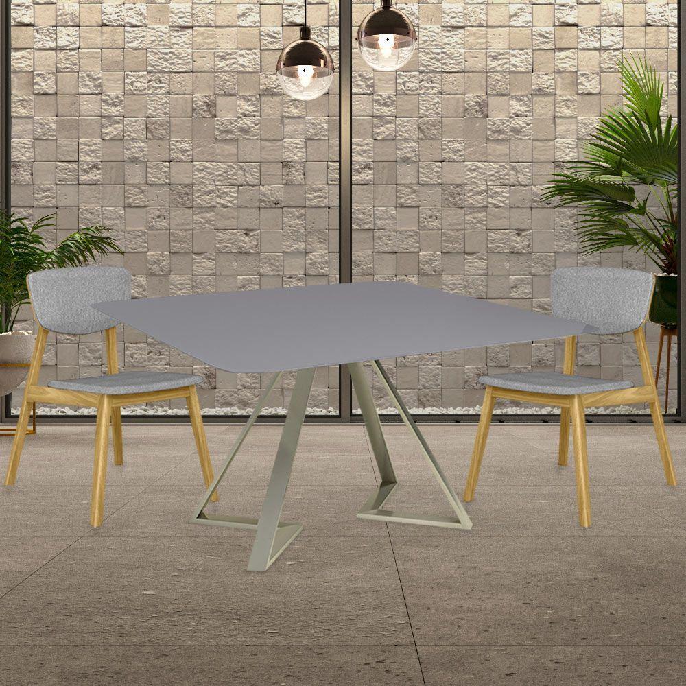 Kit 2 Cadeiras Madeira Maciça Lang Linho Cinza/freijó - 8