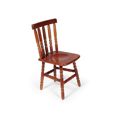 Cadeira De Jantar Em Madeira Maciça Assento Escavado Mônaco