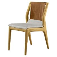 Kit 2 Cadeiras Madeira Maciça Bruyne Pu/linho Marrom/bege - 2