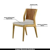 Kit 2 Cadeiras Madeira Maciça Bruyne Pu/linho Marrom/bege - 6