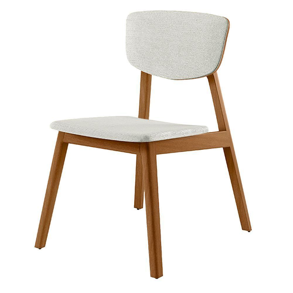 Cadeira Madeira Maciça Lang Linho Off White/mel - 1