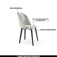 Kit 4 Cadeiras Madeira Maciça Hadassa Linho Bege/ébano - 6