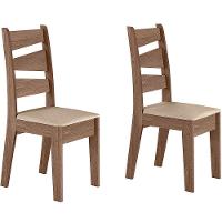 Conjunto Com 02 Cadeiras De Jantar Itália Amêndoa 51C - 1