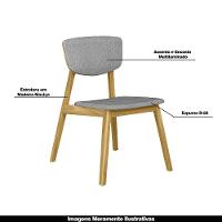 Cadeira Madeira Maciça Lang Linho Cinza/freijó - 5