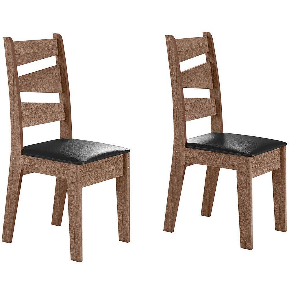 Conjunto Com 02 Cadeiras De Jantar Itália Amêndoa 11C - 1