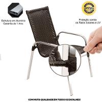 Jogo De Cadeira Alumínio E Espreguiçadeiras Com Mesa Trama Original Preto - 2