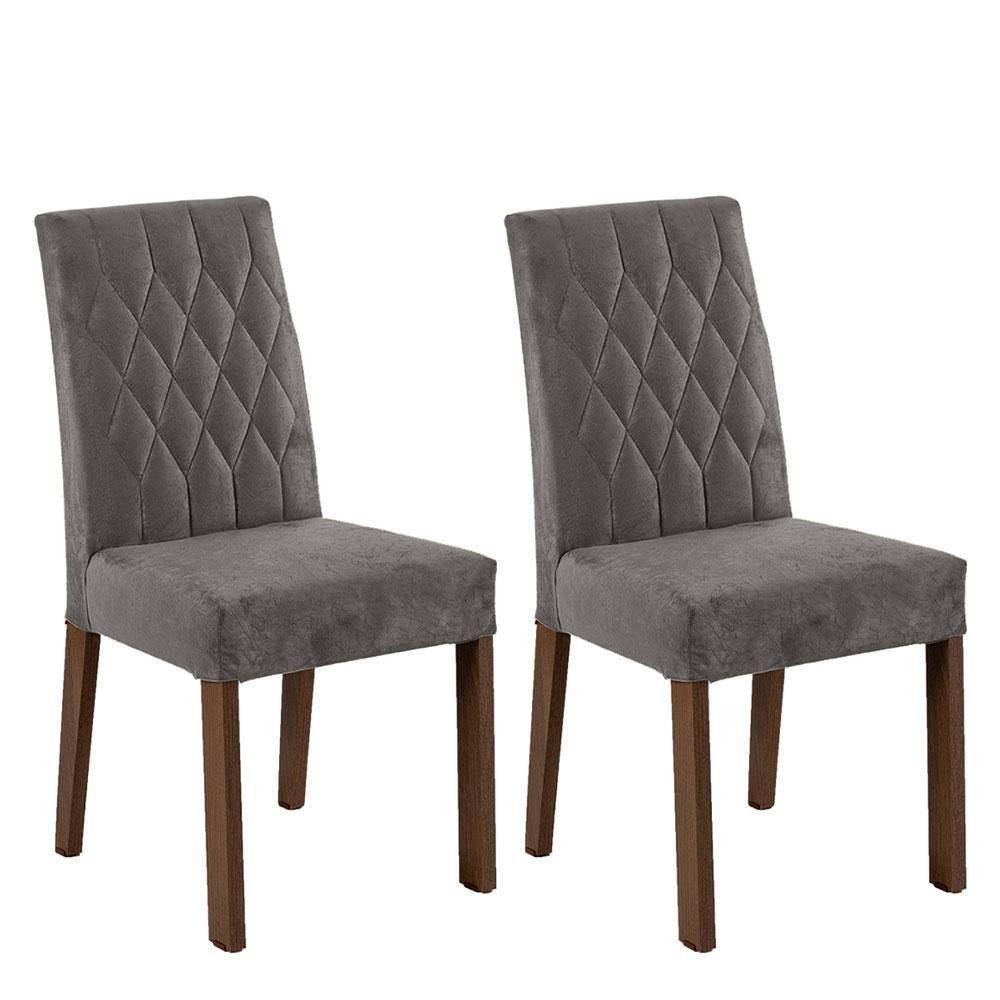 Kit 2 Cadeiras De Jantar 4256 Rustic/silver Madesa Rustic/silver - 1