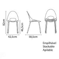 Cadeira Tramontina Elisa Summa Em Polipropileno Preto Com Pernas De Alumínio Anodizado Tramontina - 2