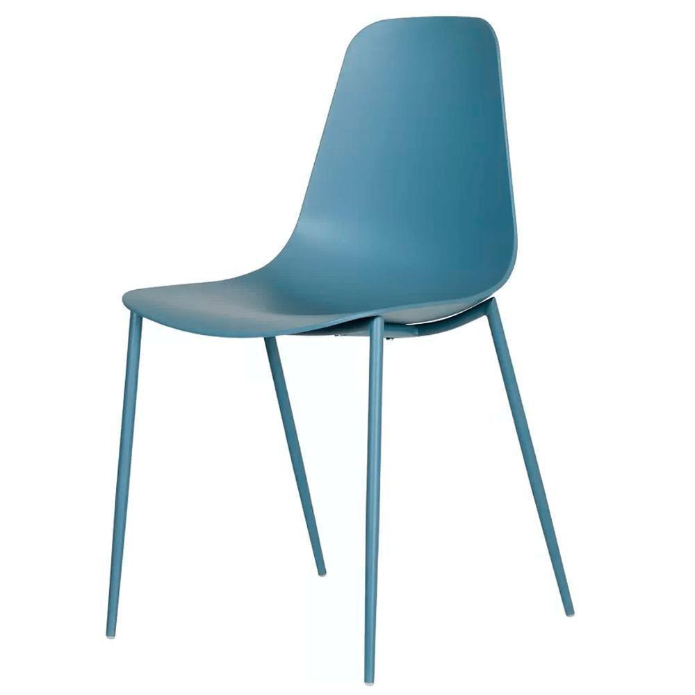 Kit 6 CadeirasAbi Fratini Polipropileno Azul Sonho Distante Base Em Aço Com Pintura Epóx Azul - 3