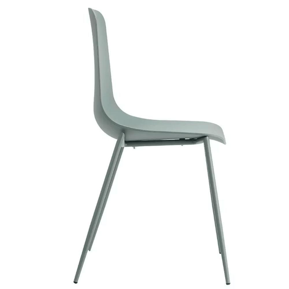 Kit 6 Cadeiras Abi Fratini Polipropileno Verde Aloe Base Em Aço Com Pintura Epóxi Verde Aloe - 4