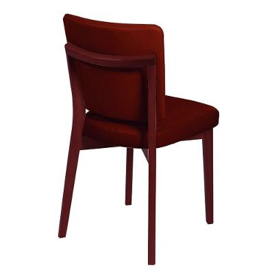 Cadeira De Madeira Berlim Em Tauarí Castanho Escuro Com Assento E Encosto Estofado Café