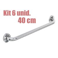 Kit 8 Alças De Apoio Banheiro Inox Barras 2 Unid 30 Cm E 6 Unid 40 Cm Idoso Cadeirante - 4