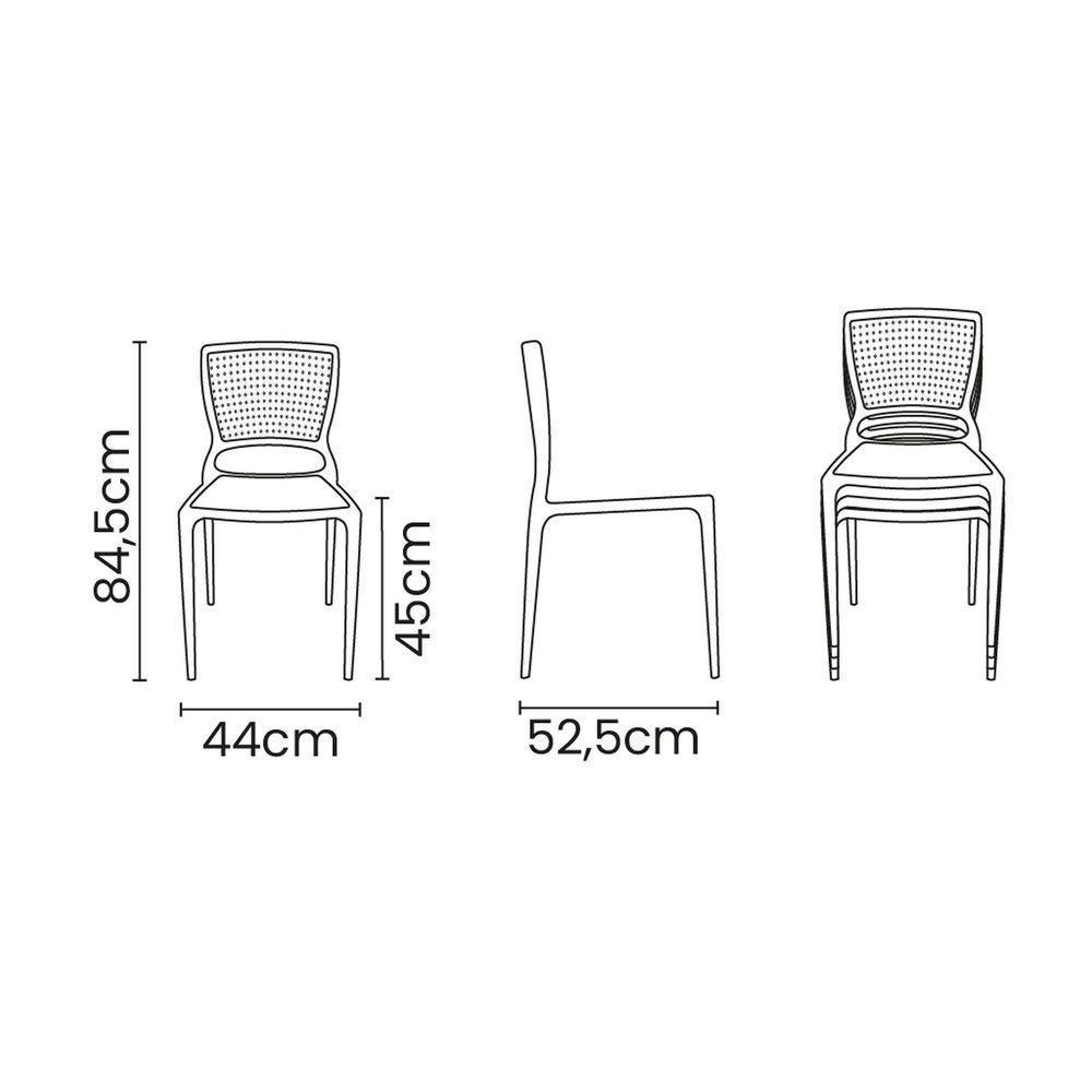 Cadeira Tramontina Safira Vermelha Sem Braços Em Polipropileno E Fibra De Vidro Tramontina - 5