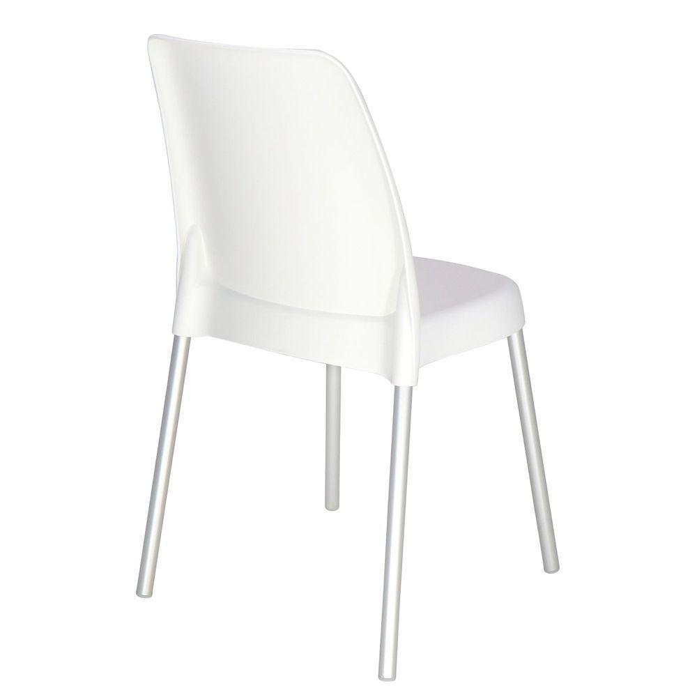 Cadeira Tramontina Vanda Branca Sem Braços Em Polipropileno Com Pernas Anodizadas Tramontina - 2