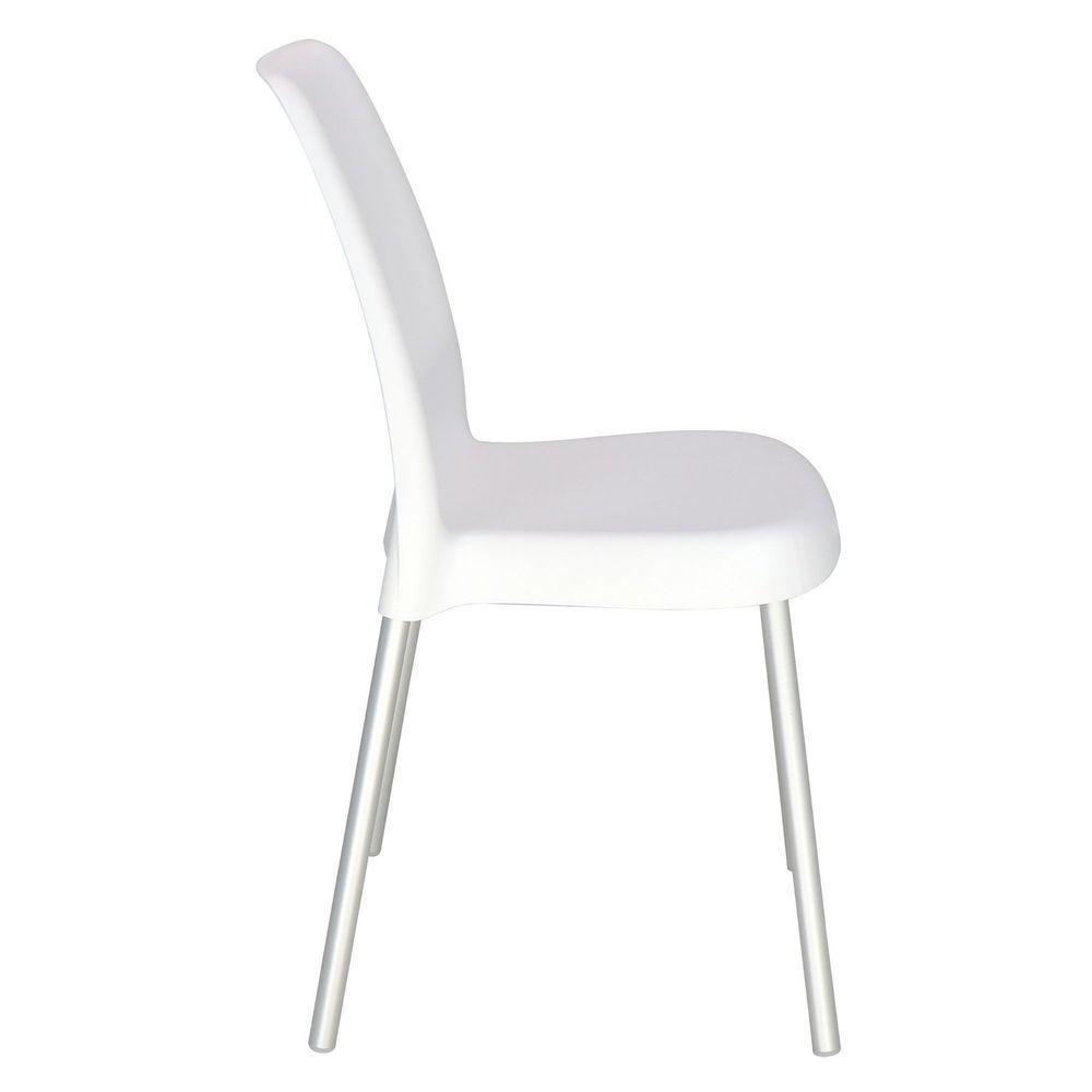 Cadeira Tramontina Vanda Branca Sem Braços Em Polipropileno Com Pernas Anodizadas Tramontina - 4